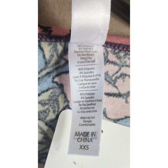 Lularoe XXS Pink Floral Crew Neck Shirt - Short Sleeve Polyester/Spandex Top - Picture 5 of 14